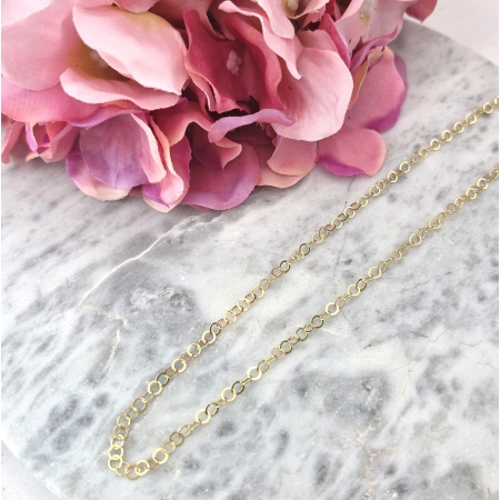 ŁAŃCUSZEK SREBRNY KÓŁECZKA 42 CM DIAMENTOWANY SREBRO 925 ZŁOCONE